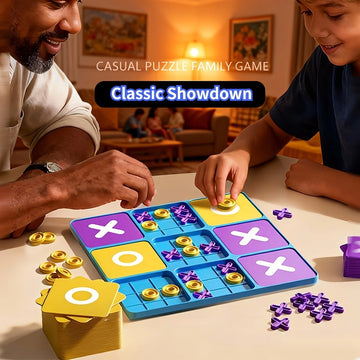 Strategic Upgraded Tic-Tac-Toe Game for Parties - Xs Vs O' Board Game for Boys, Girls, And Families