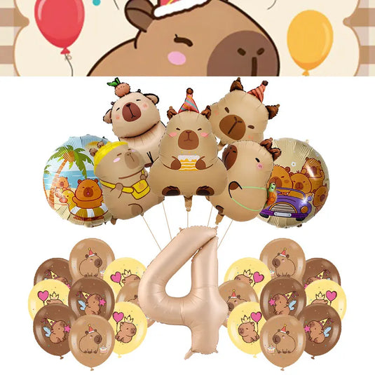 Capybara Decoration Birthday Party Pavors for Girls Capybara Tableware Set Cup Plate Balloons Gift Bags Happy Banner Supplies