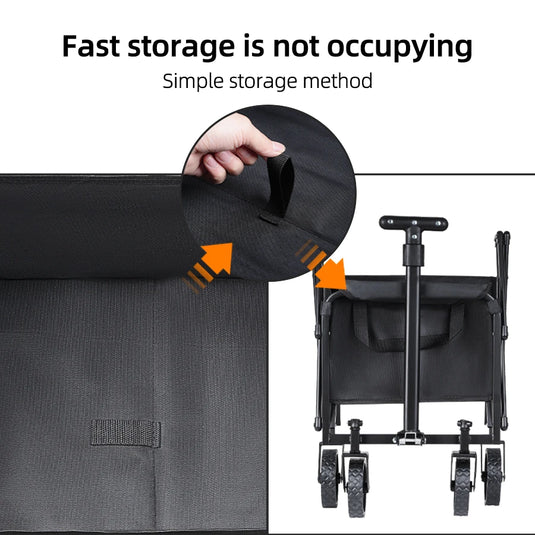 Foldable Portable Picnic Outdoor Camping Cart Heavy Duty Folding Utility Cart Shopping Beach Collapsible Folding Utility Cart