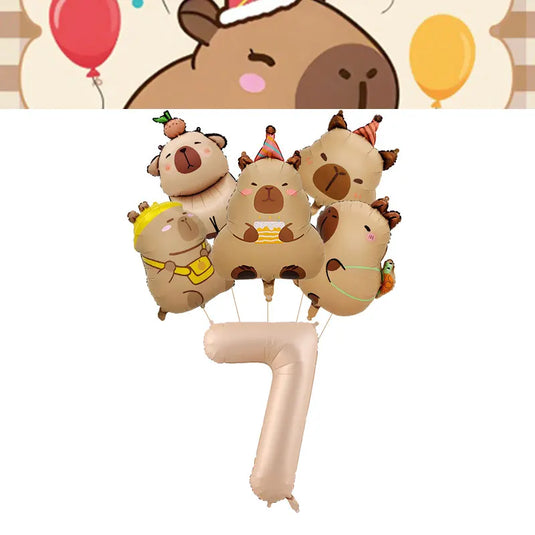 Capybara Decoration Birthday Party Pavors for Girls Capybara Tableware Set Cup Plate Balloons Gift Bags Happy Banner Supplies