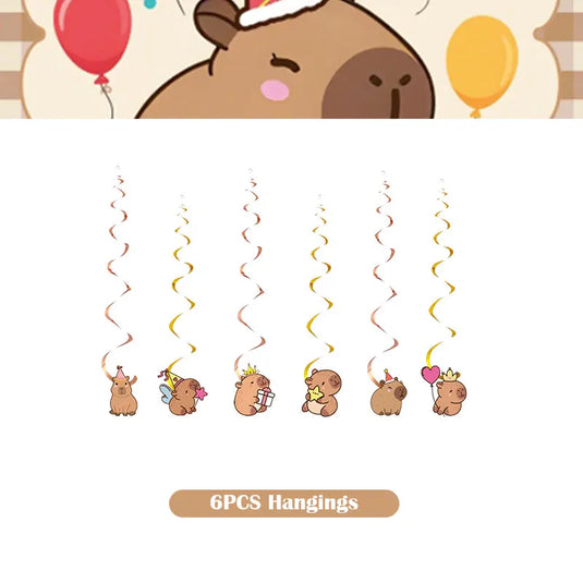 Capybara Decoration Birthday Party Pavors for Girls Capybara Tableware Set Cup Plate Balloons Gift Bags Happy Banner Supplies