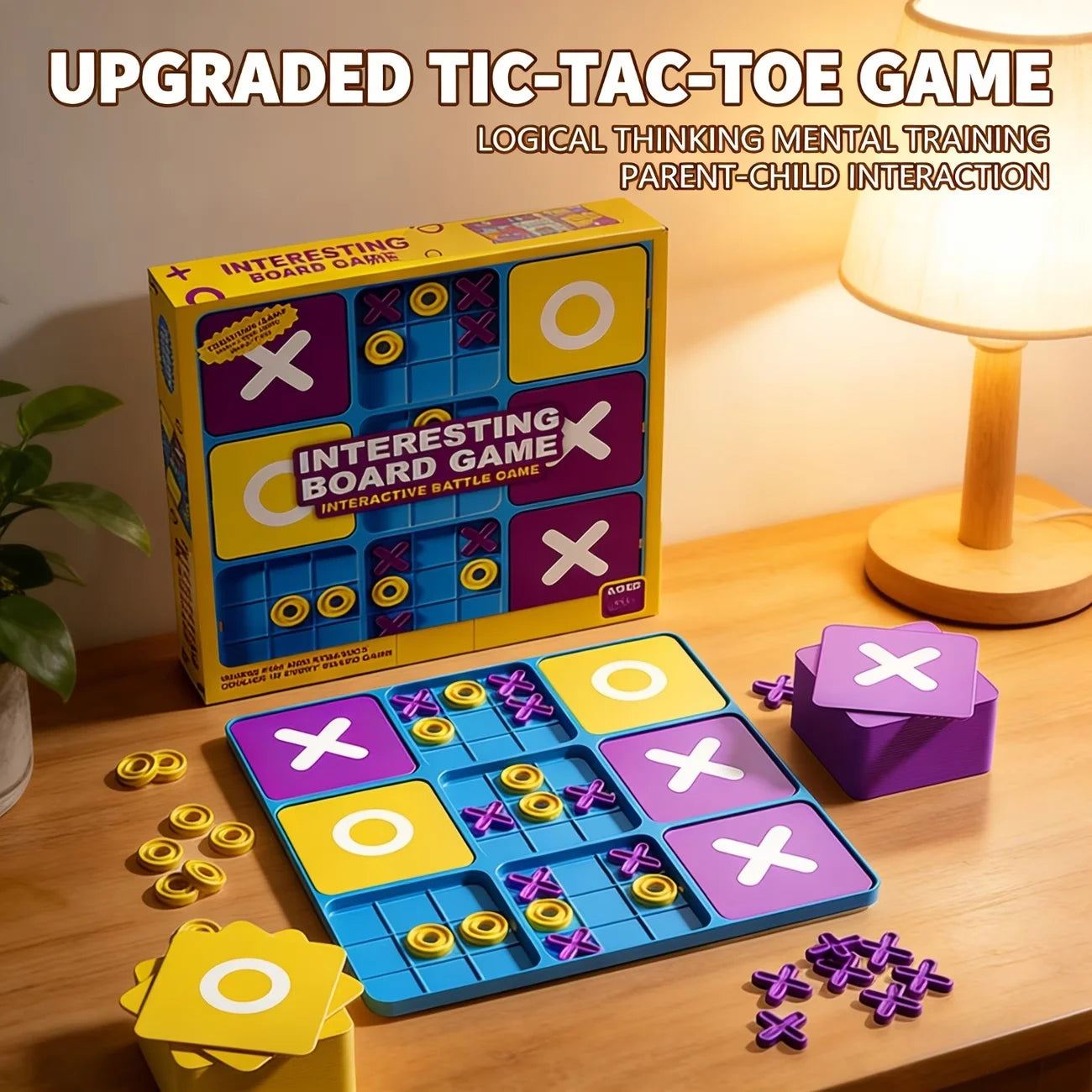 Strategic Upgraded Tic-Tac-Toe Game for Parties - Xs Vs O' Board Game for Boys, Girls, And Families