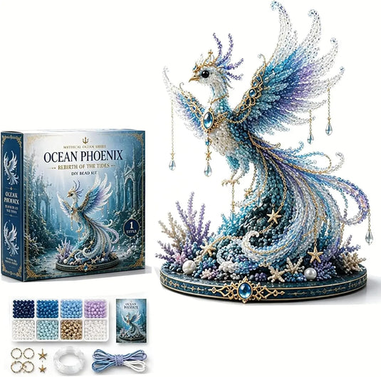 Mythical Ocean DIY Bead Kit for Beginners, 3D Beaded Animal Making Kit, Unique Sea Animal Designs, Glass Bead Embroidery Set