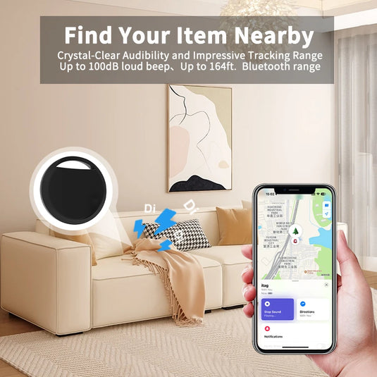 1/4 Pack Smart Tag for Apple Find My – Bluetooth Item Tracker with Left Behind Alert & Loud Beep for Keys Wallet Luggage Finder