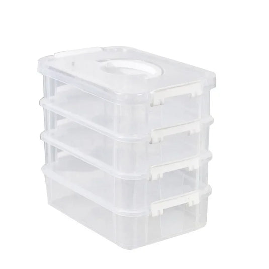 Transparent Building Blocks Storage Box, Stackable Grid Drawer Organizer for LEGO Bricks