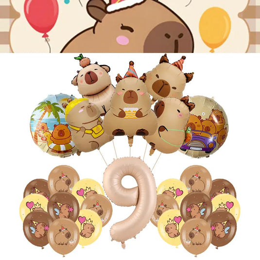 Capybara Decoration Birthday Party Pavors for Girls Capybara Tableware Set Cup Plate Balloons Gift Bags Happy Banner Supplies